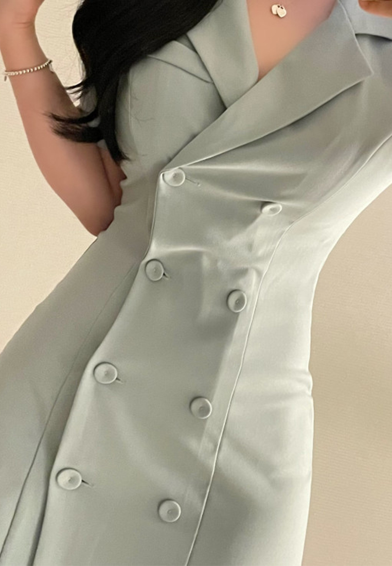 Korean style double breasted suit dress CA25060329BK