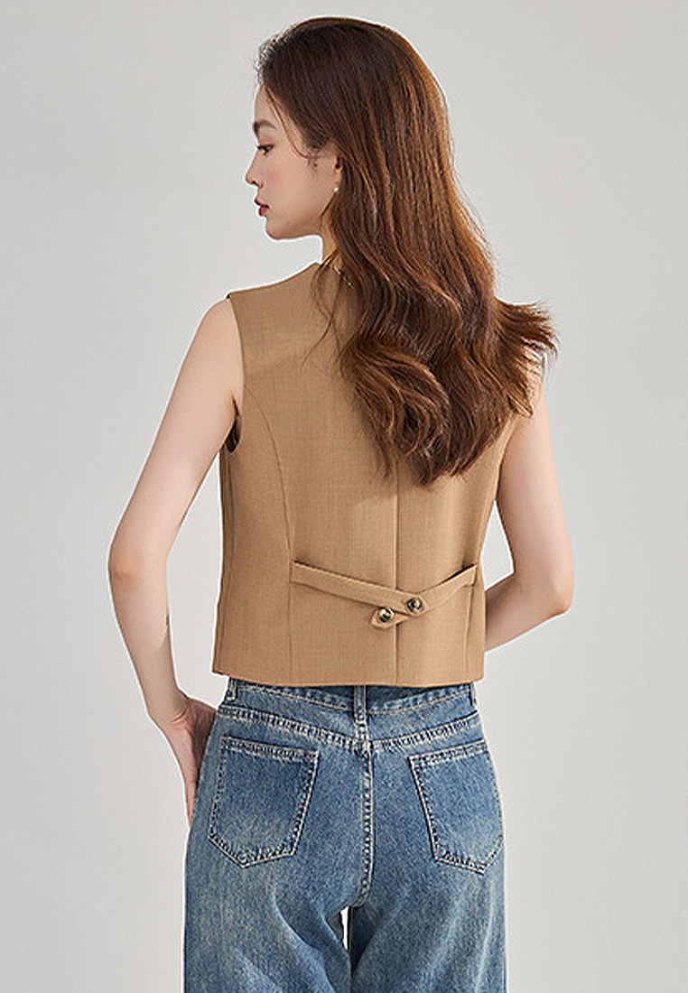 Vintage temperament wool vest CA24091129YE