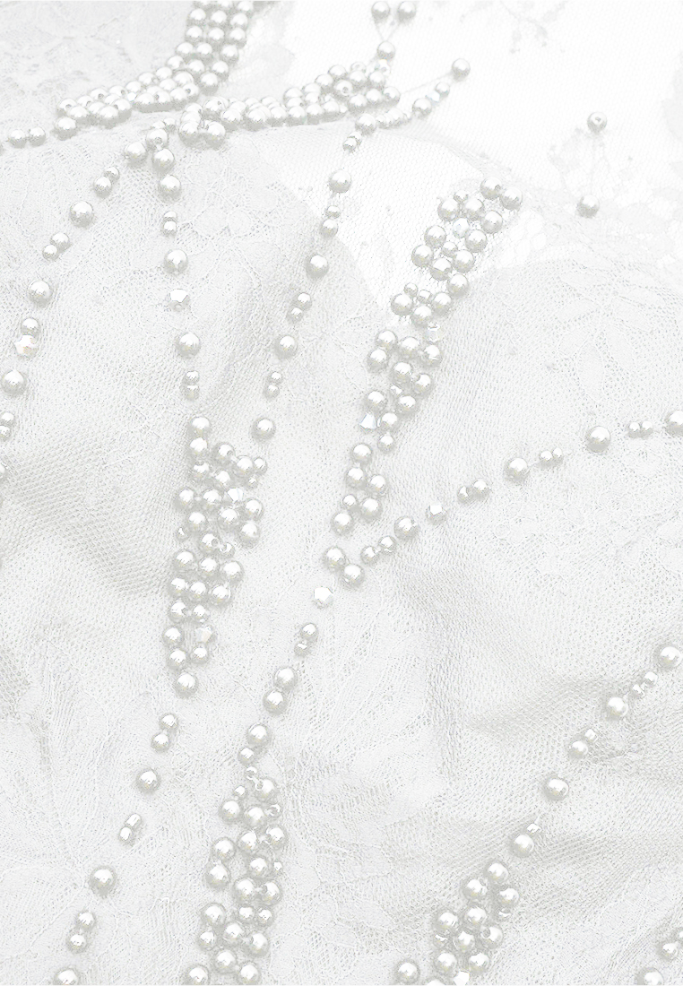 Lace and Bead Embellished Luxury Quality Evening Party Dress CA090829W