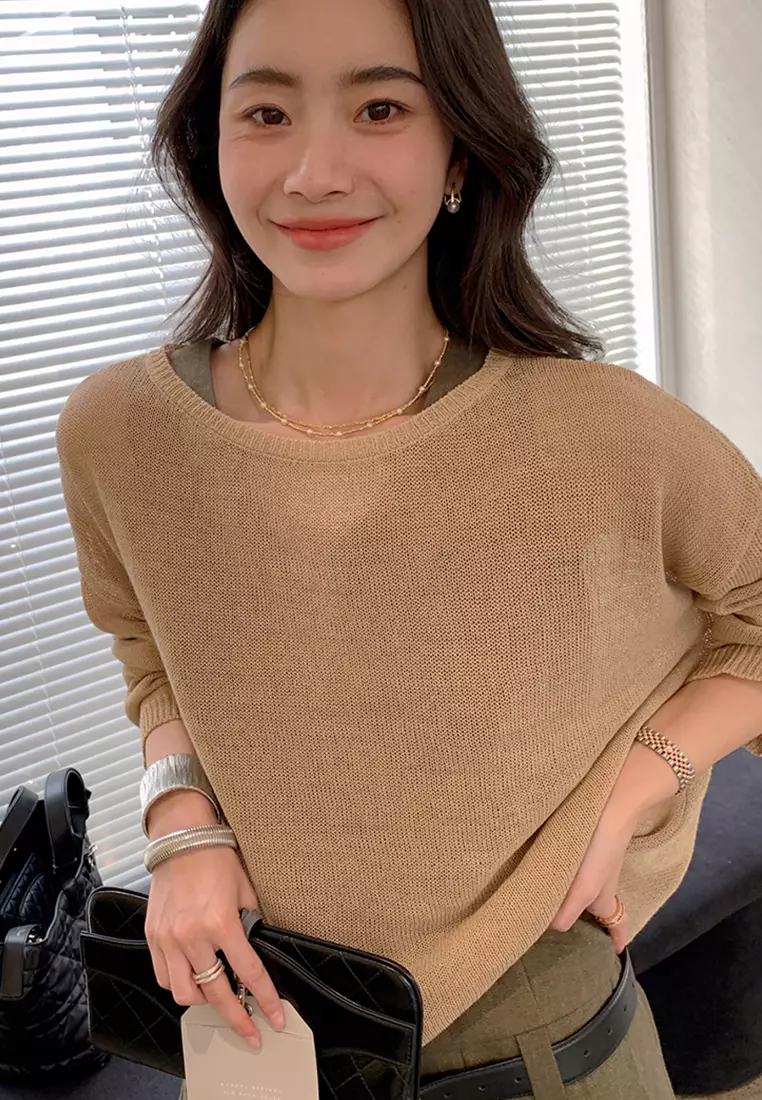 2024 New Long Sleeve Loose Fashion Top CA24092501DGBL