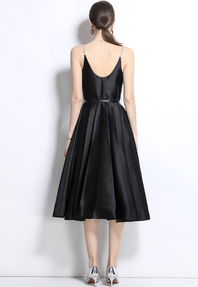 Dinner Party Suspender Long Dress CA25021353BK