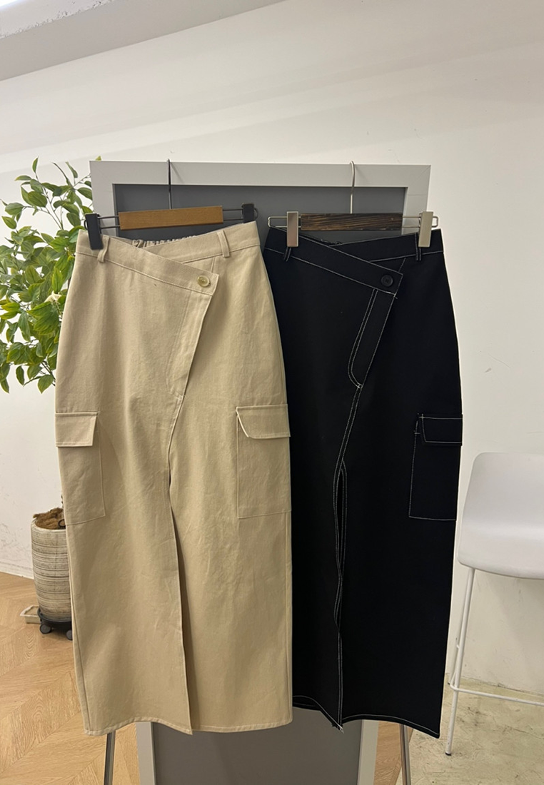 New spring irregular slit skirt CA25021306BK