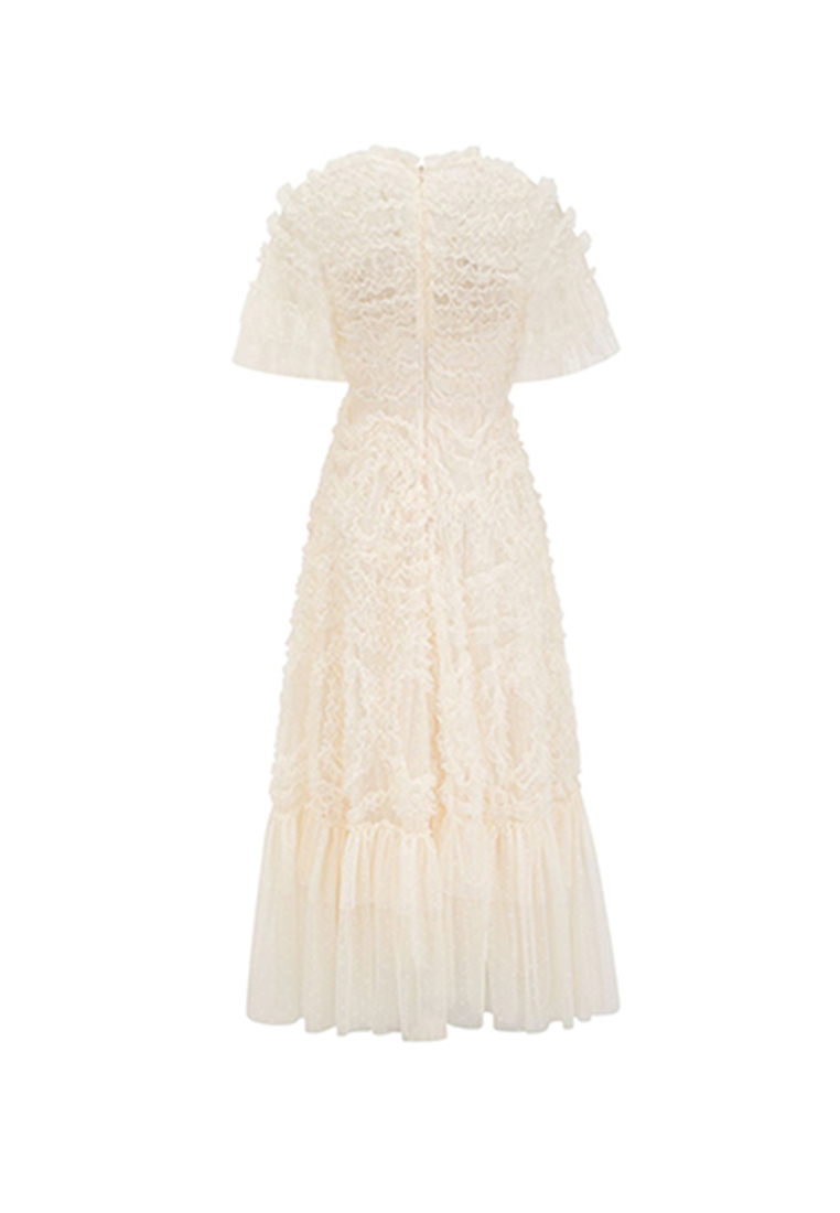 Temperament solid color V-neck dress CA24031903BL