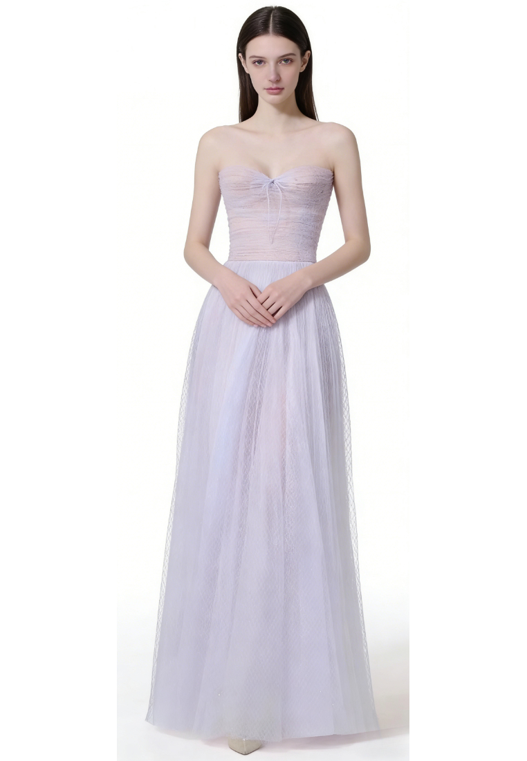 Glitter Mesh A-Line Evening Dress Formal Wedding Guest Cocktail Dress K26040903