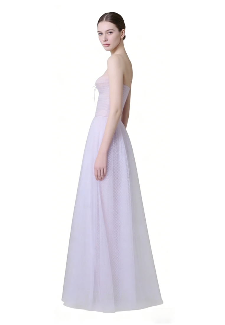 Glitter Mesh A-Line Evening Dress Formal Wedding Guest Cocktail Dress K26040903