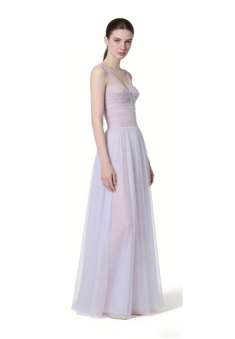 Glitter Mesh A-Line Evening Dress Formal Wedding Guest Cocktail Dress K26040903