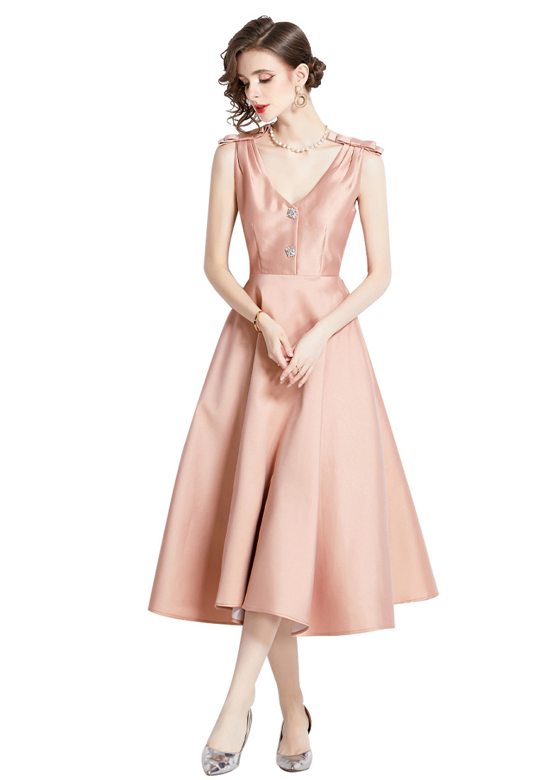 2024 New slim fit French three-dimensional waist cinched hem formal dress CA4021903BE