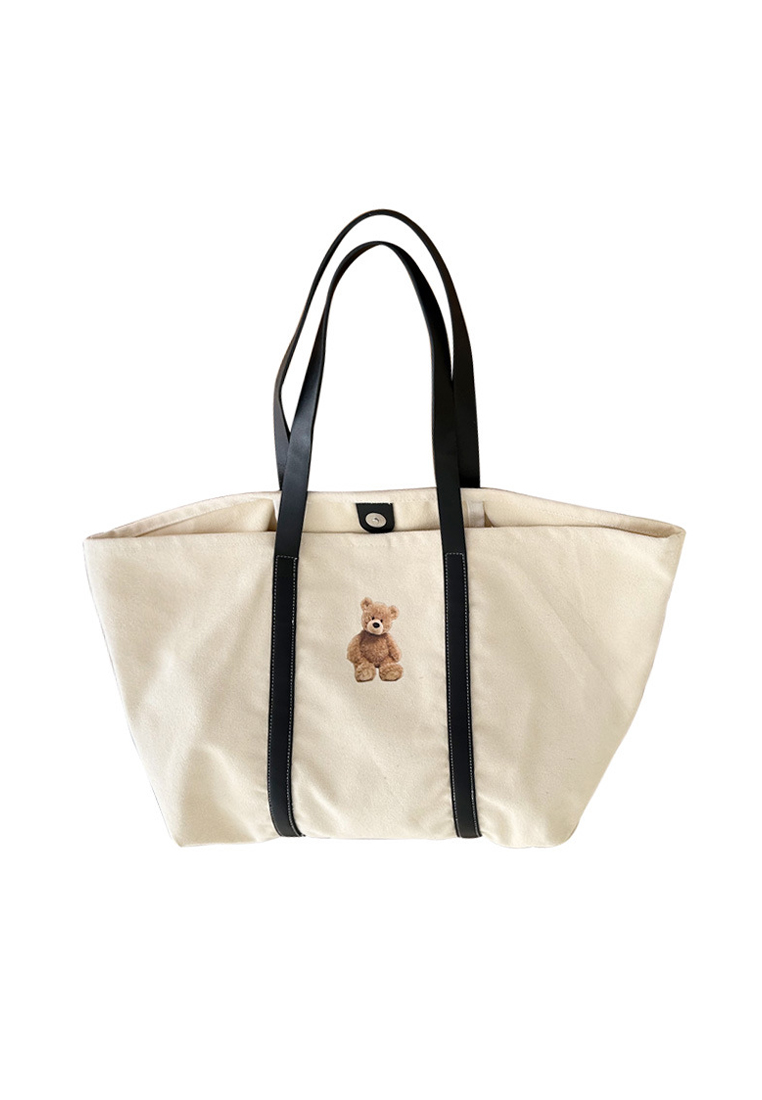 2024 New Bear PU Black Shoulder Bag CA24042603