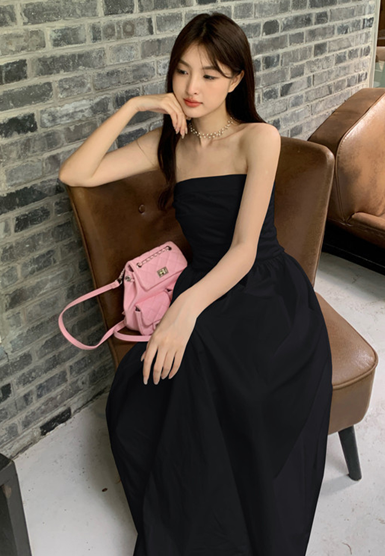 Summer new black and white checkered retro style dress CA25060303W