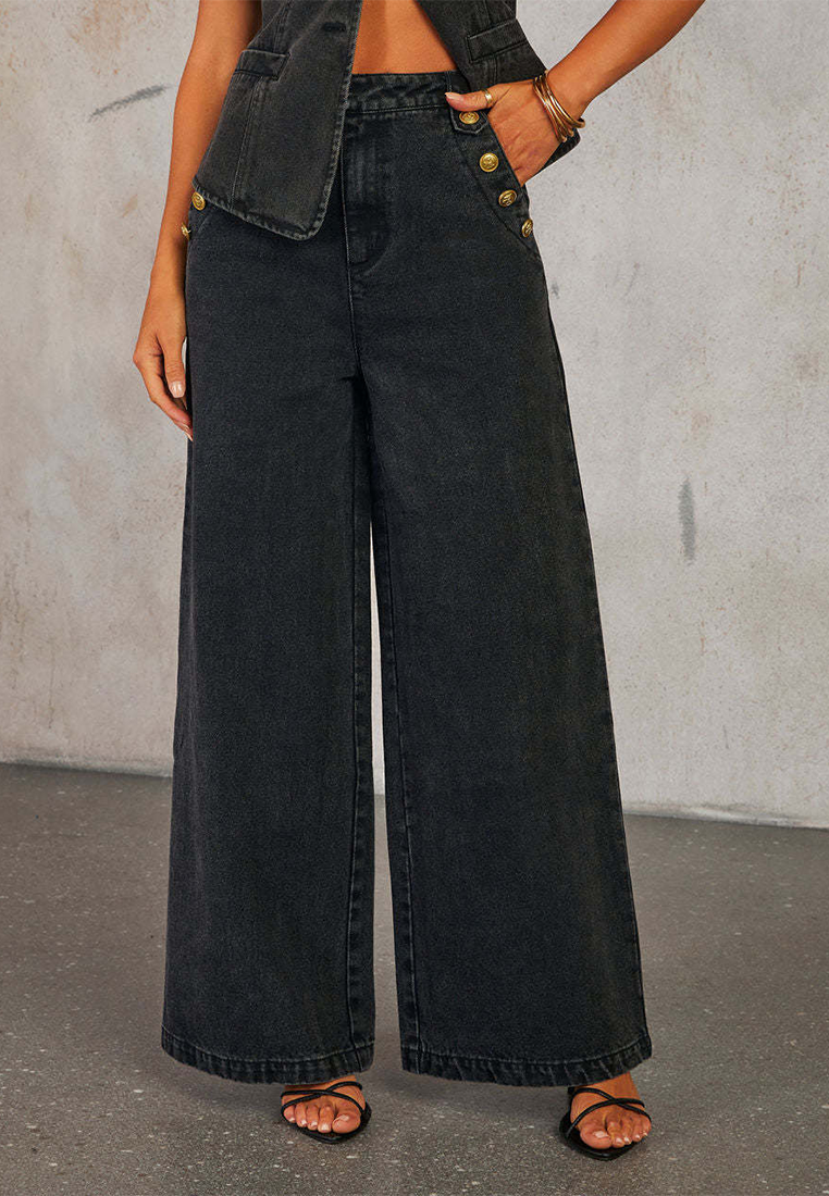 New American-style Solid Color Loose Denim Set CA25091503BL