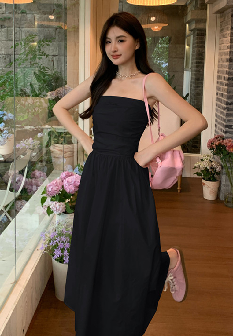 Summer new black and white checkered retro style dress CA25060303W