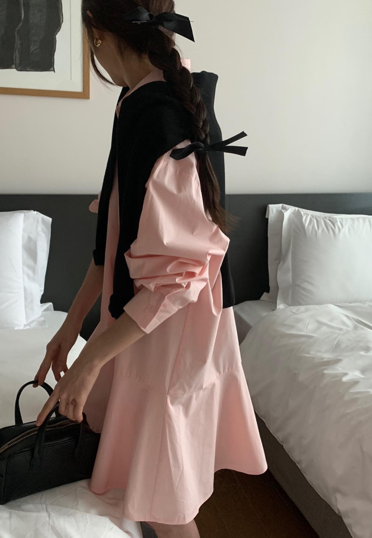 Simple and loose casual long sleeved dress CA25031903W