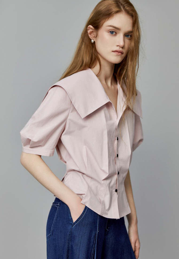 2024 French Pure Cotton Shirt Commuting Minimalist Top CA24031903PI