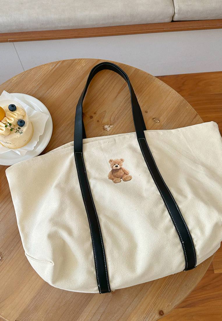 2024 New Bear PU Black Shoulder Bag CA24042603
