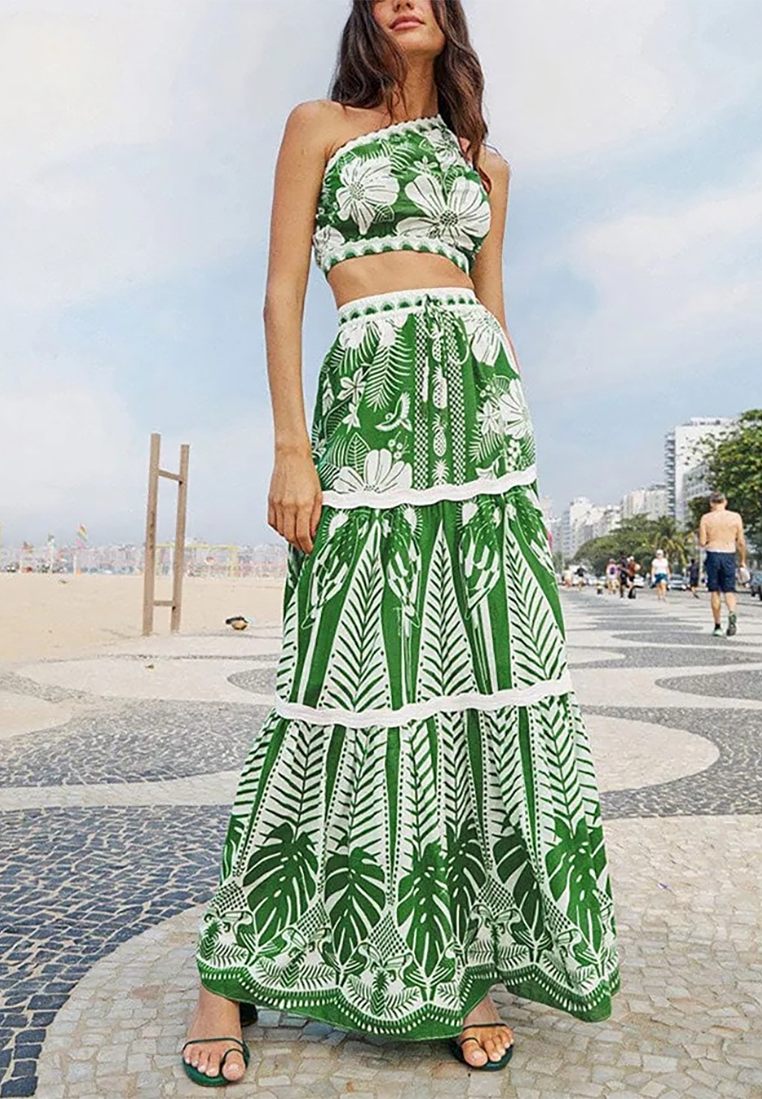 New European and American retro three-piece mesh skirt bikini CA25030503GR