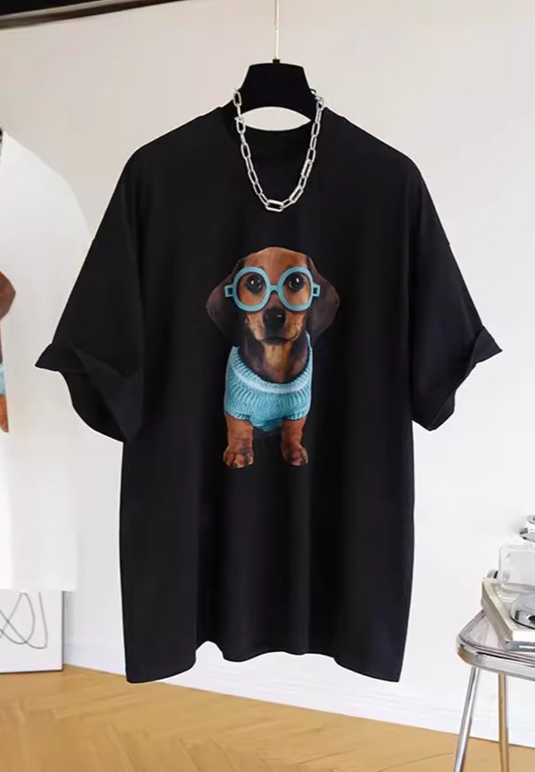 Summer Printed Loose Tops CA25070903BK