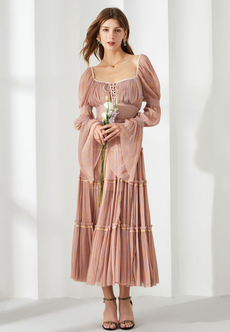 Solid sequin design elegant and elegant dress CA090803