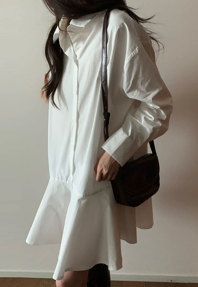 Simple and loose casual long sleeved dress CA25031903W