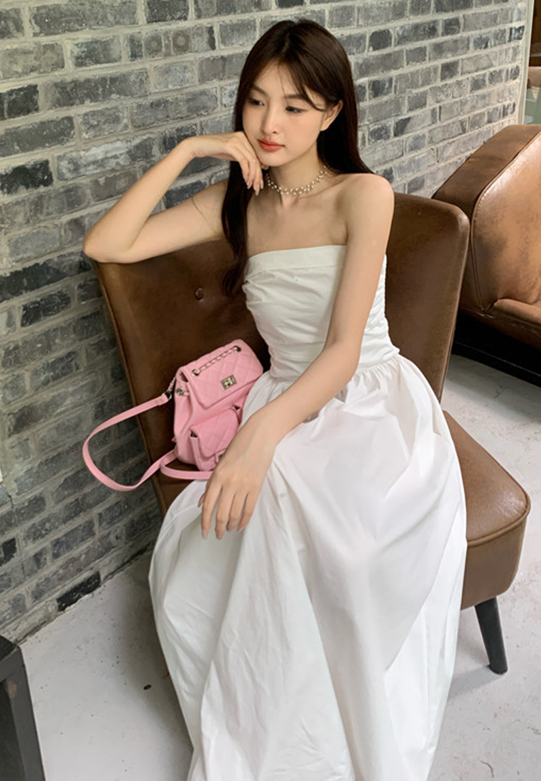 Summer new black and white checkered retro style dress CA25060303W