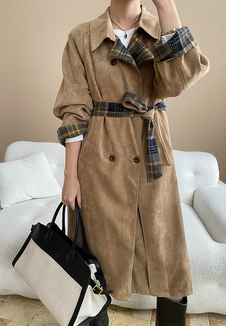 Early Autumn New Faux Suede Reversible Vintage Plaid Jacket CA25092503KI