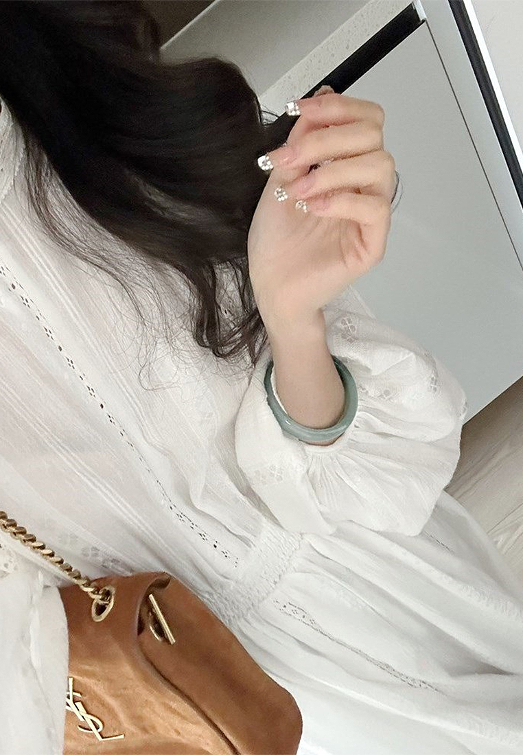 New French white dress early spring CA24030703