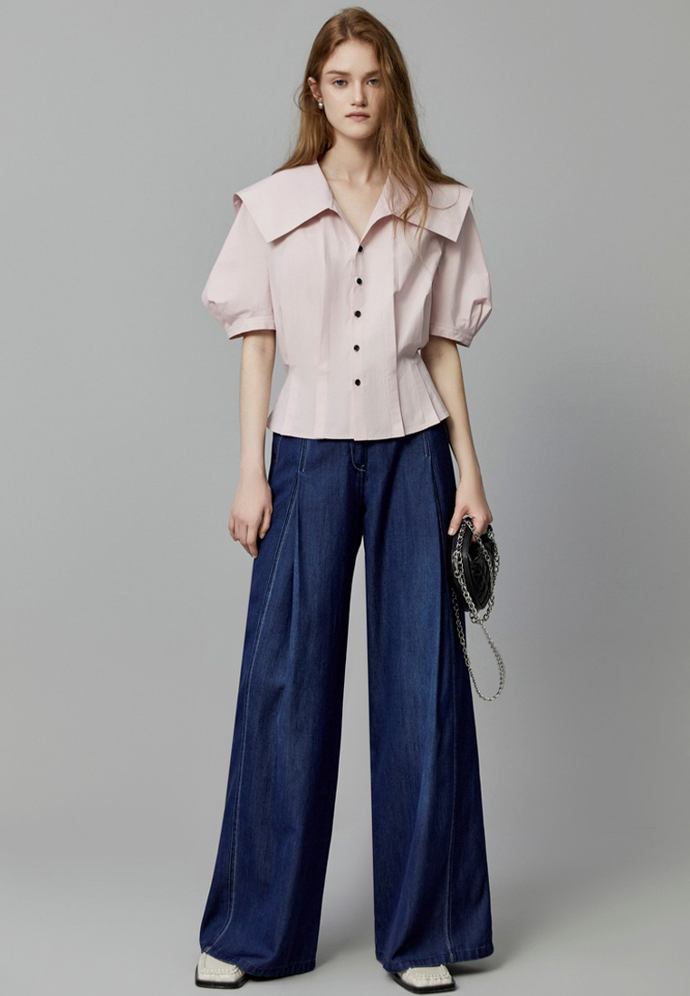 2024 French Pure Cotton Shirt Commuting Minimalist Top CA24031903PI