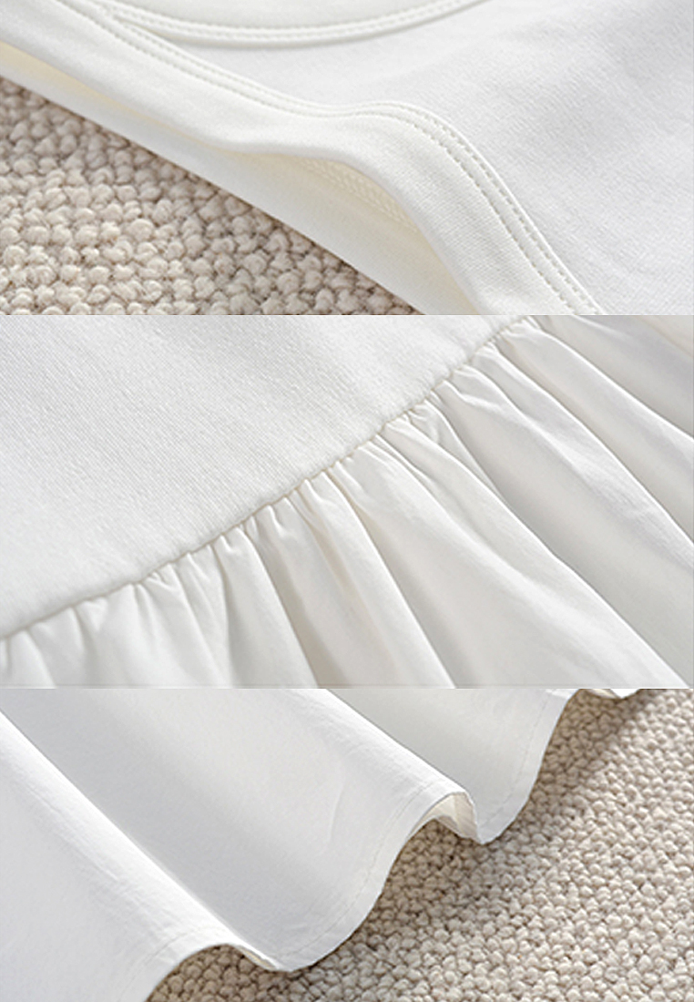 2024 Summer New Black and White Round Neck Dress CA24041003W