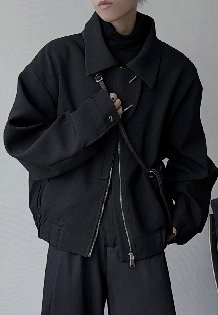 2024 men's minimalist lapel long sleeved jacket CA24101403BK