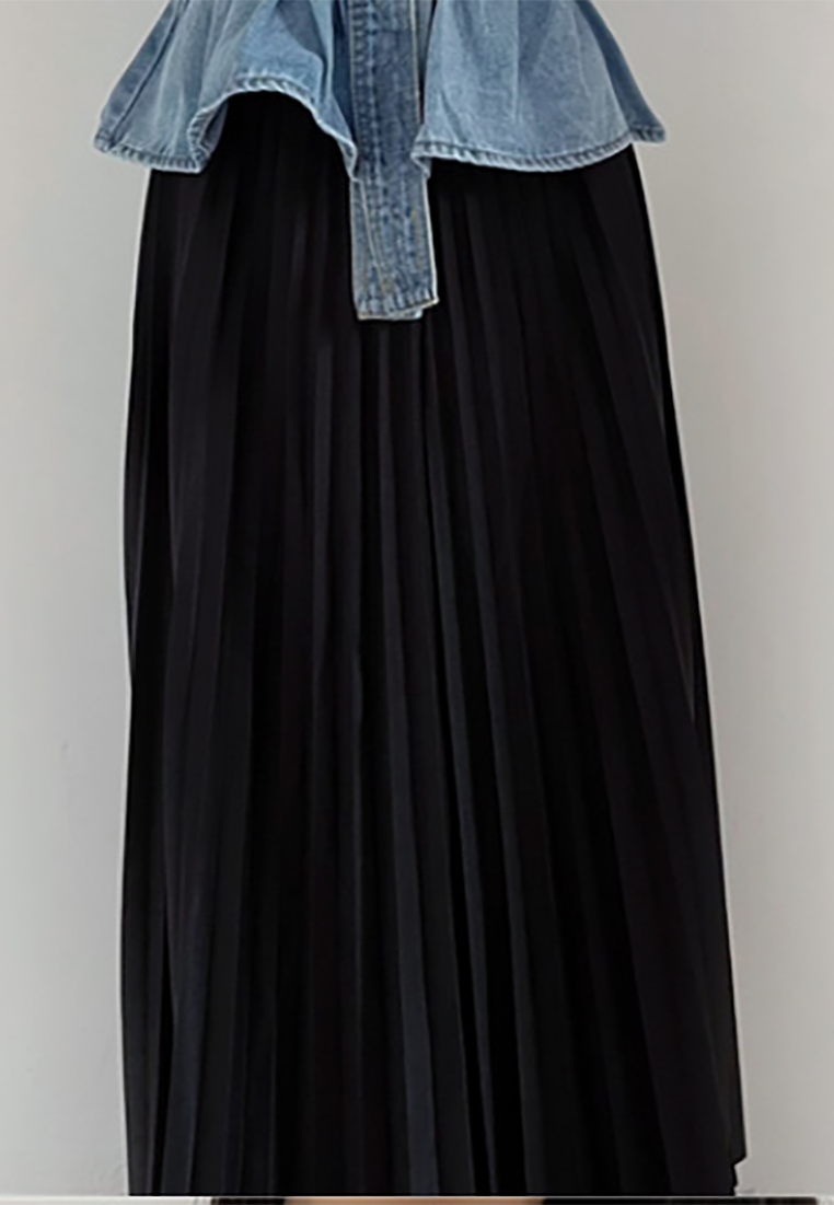 New summer product, sleeveless denim vest with waist and long skirt set CA25042903