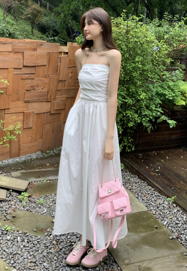 Summer new black and white checkered retro style dress CA25060303W