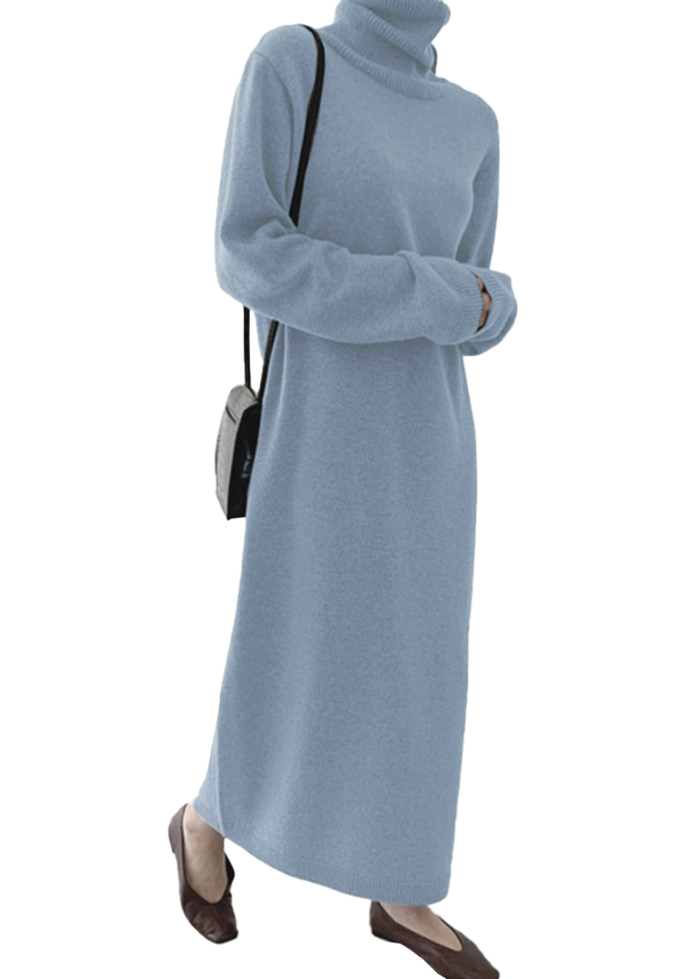 Autumn winter temperament light  luxury knitted long sleeved dress CA120403BW