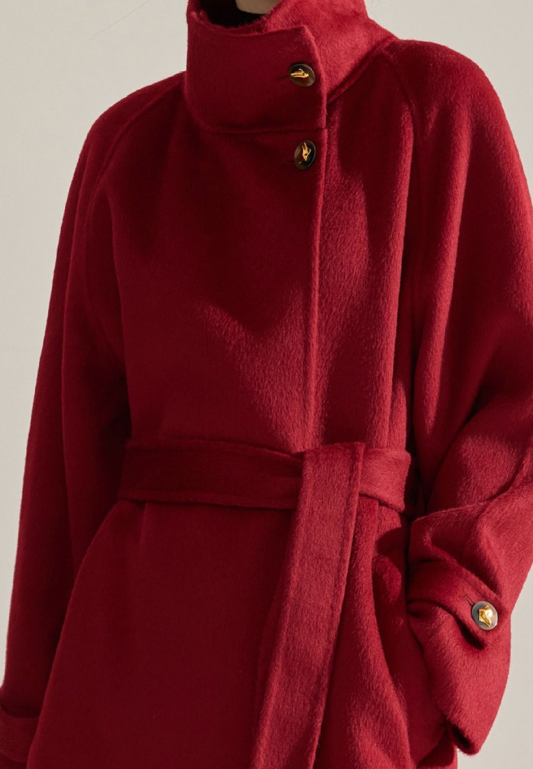 New winter stand-up collar long fitted coat CA25111703GY