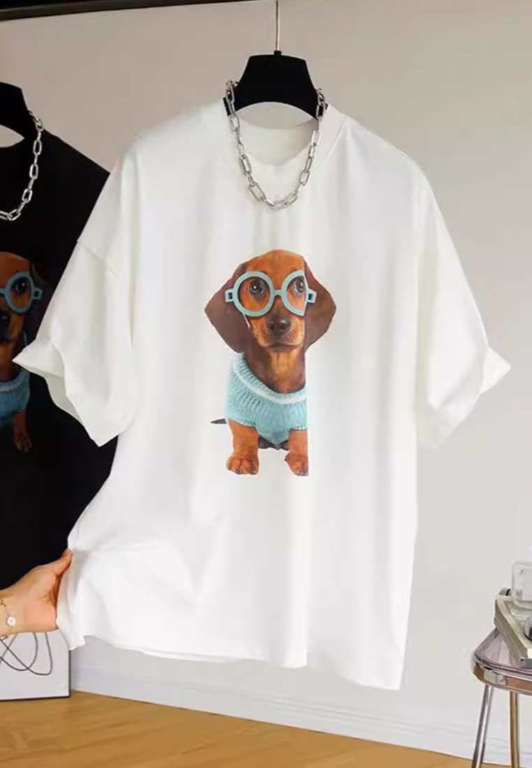 Summer Printed Loose Tops CA25070903BK