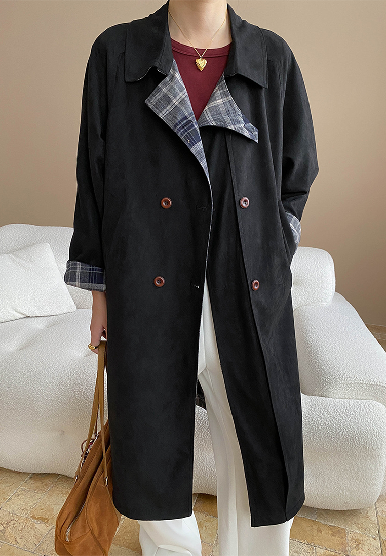 Early Autumn New Faux Suede Reversible Vintage Plaid Jacket CA25092503KI