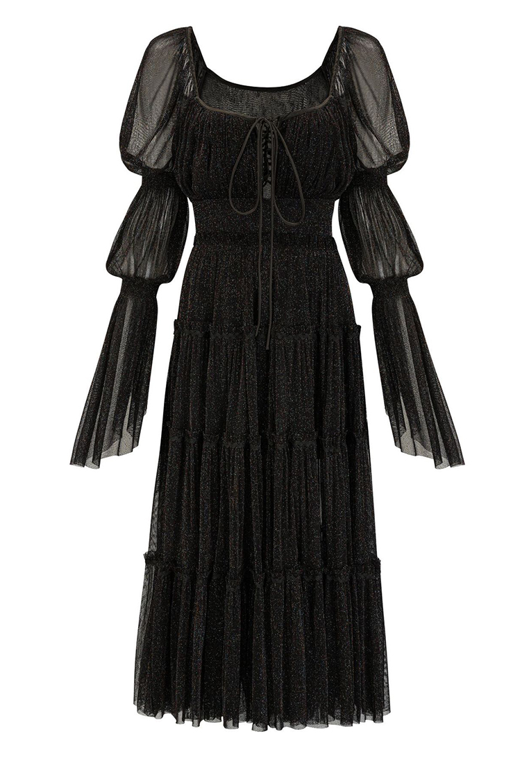 Solid sequin design elegant and elegant dress CA090803