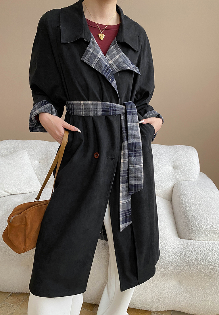 Early Autumn New Faux Suede Reversible Vintage Plaid Jacket CA25092503KI