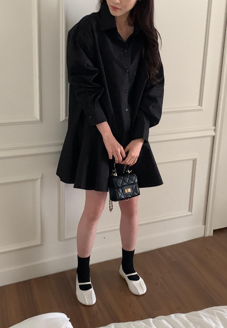 Simple and loose casual long sleeved dress CA25031903W