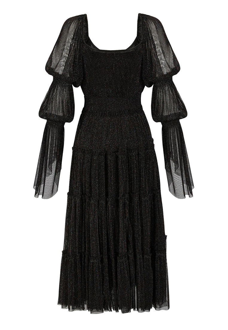 Solid sequin design elegant and elegant dress CA090803