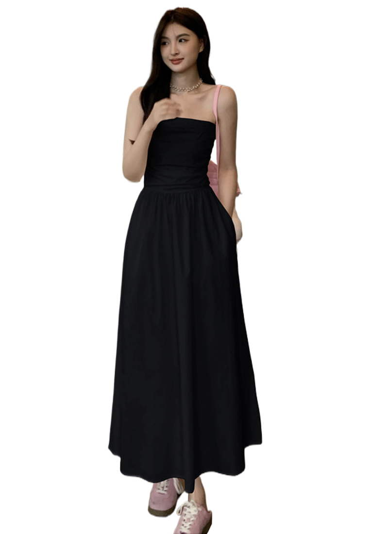 Summer new black and white checkered retro style dress CA25060303W