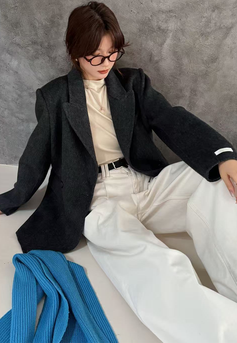 Autumn/Winter Double-Faced Wool Suit Jacket CA25102430BE