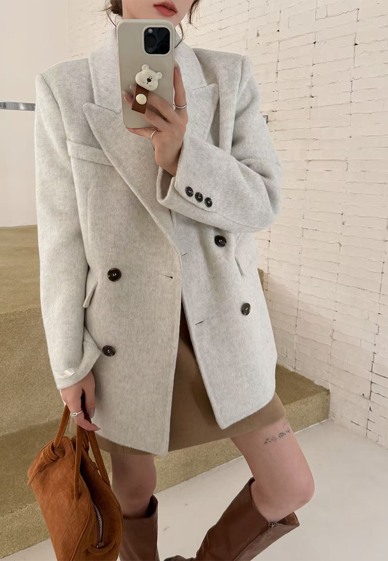 Autumn/Winter Double-Faced Wool Suit Jacket CA25102430BE