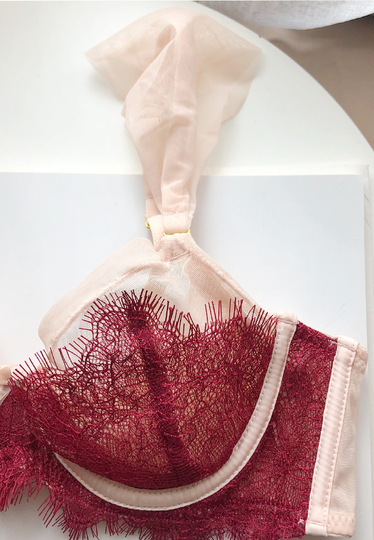 French style ultra-thin breathable color matching push-up anti-sagging sexy bra set CA23050430R