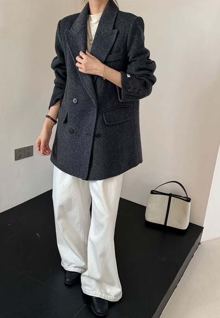 Autumn/Winter Double-Faced Wool Suit Jacket CA25102430BE