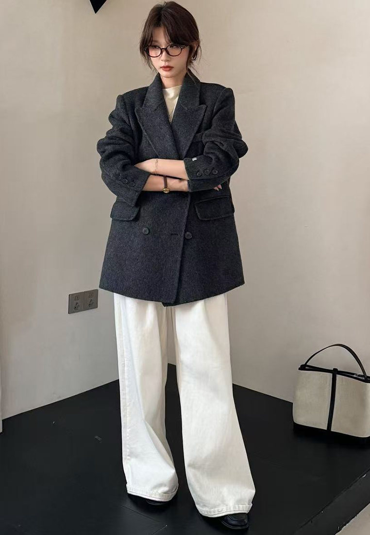 Autumn/Winter Double-Faced Wool Suit Jacket CA25102430BE