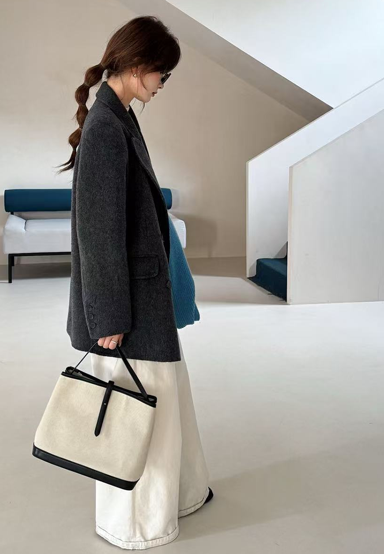 Autumn/Winter Double-Faced Wool Suit Jacket CA25102430BE