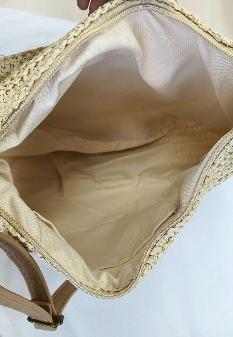 New single-shoulder holiday beach woven bag CA25042329BE