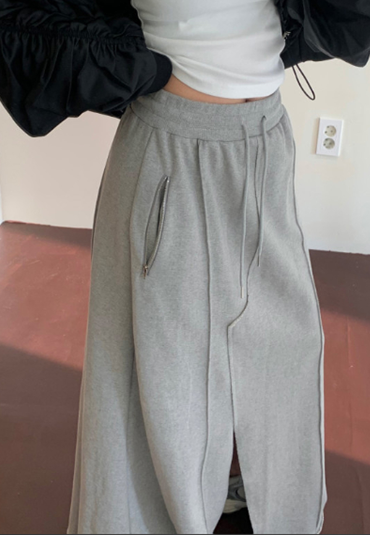 New Korean style elastic waist long skirt CA25042930BK
