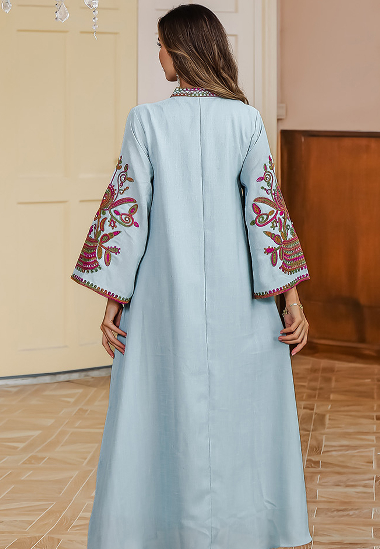 2024 Retro Rope Embroidered Robe Dress CA24090330BL