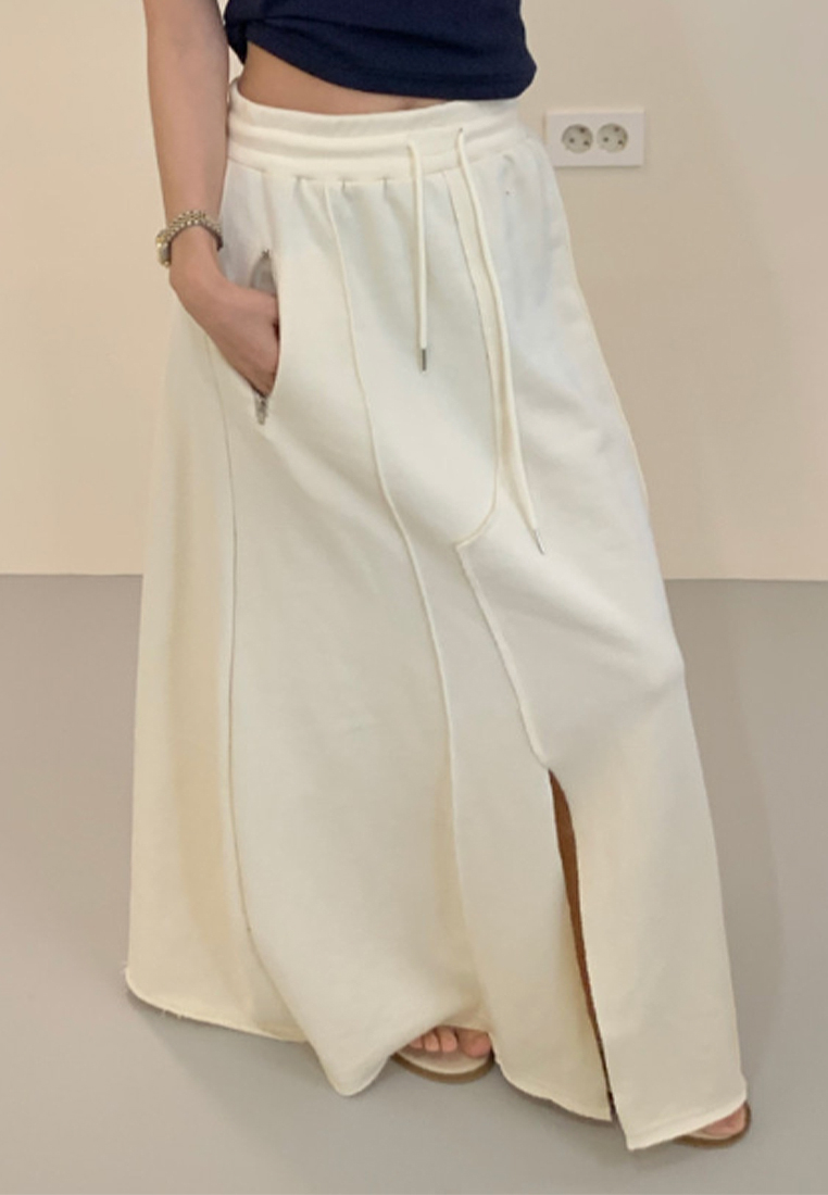 New Korean style elastic waist long skirt CA25042930BK