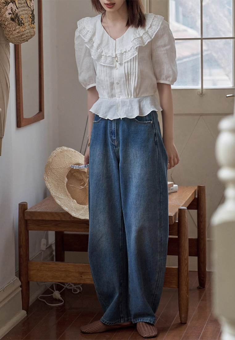 New loose straight wide-leg jeans CA225042230BL